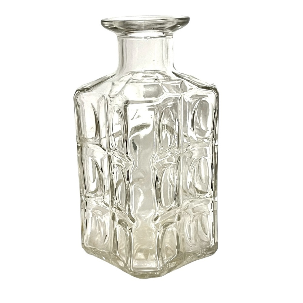 Vintage Thumbprint Clear Glass Decanter/Vase